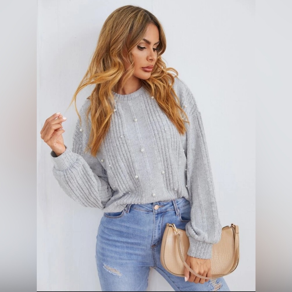 Pearls Rib Knit Tee